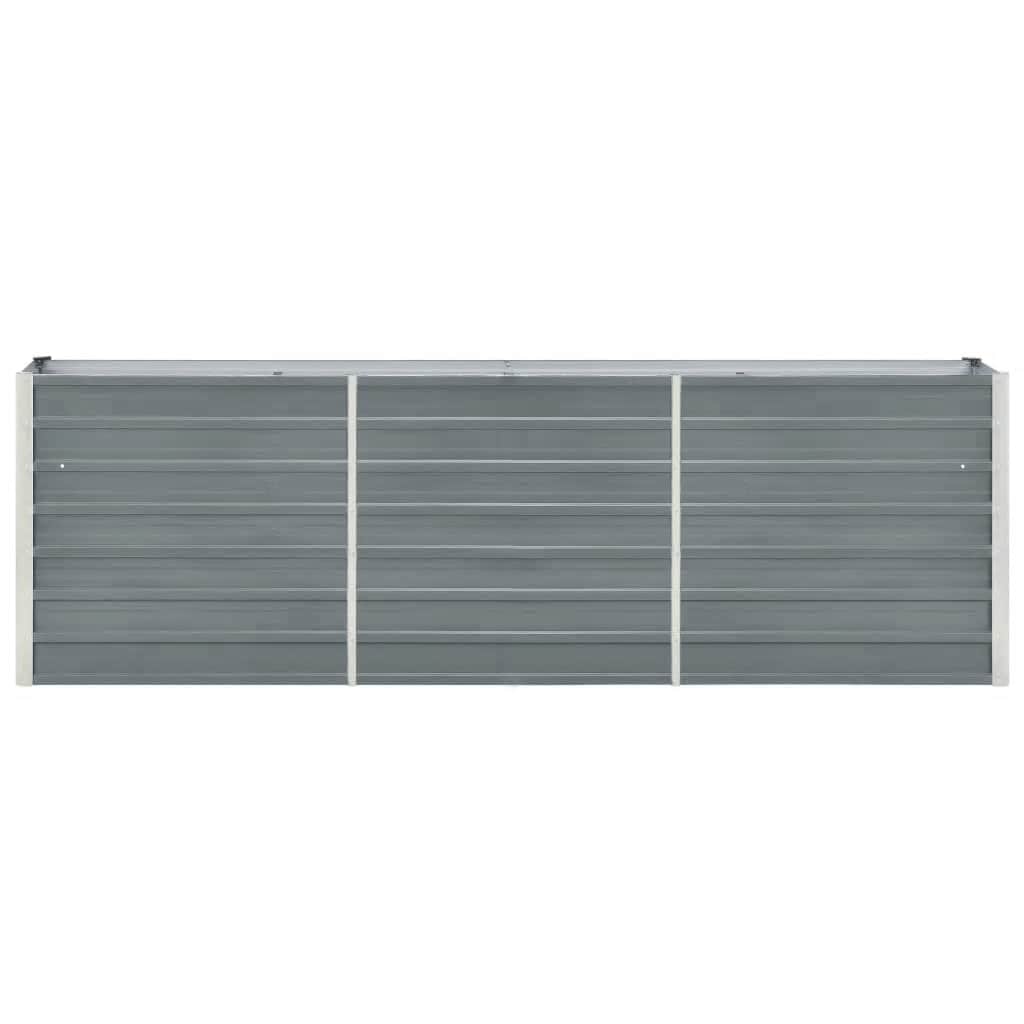 Arriate elevado de jardín acero galvanizado gris 240x40x77 cm