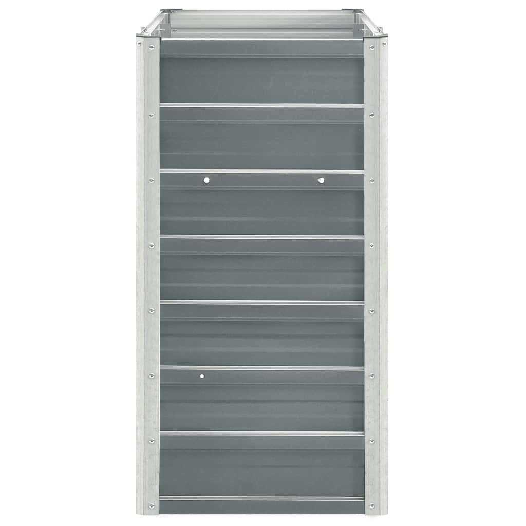 Arriate elevado de jardín acero galvanizado gris 240x40x77 cm