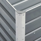 Arriate elevado de jardín acero galvanizado gris 240x40x77 cm