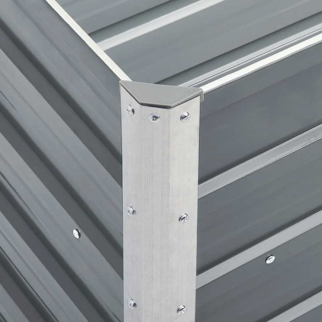 Arriate elevado de jardín acero galvanizado gris 240x40x77 cm