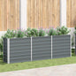 Raised Garden Bed Galvanized Steel Gray 240x40x77 cm