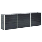 Arriate de jardín de acero galvanizado antracita 240x40x77 cm