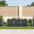Arriate de jardín de acero galvanizado antracita 240x40x77 cm