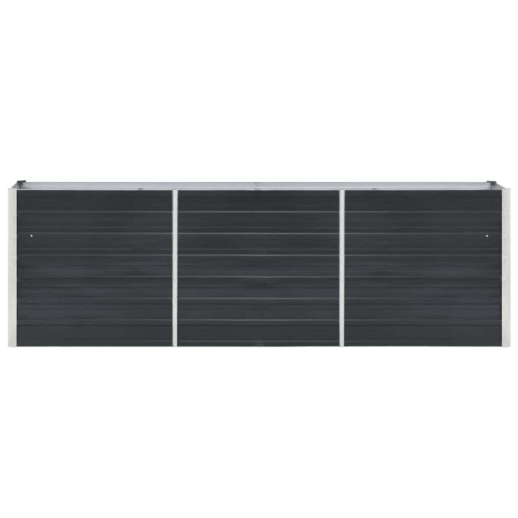 Arriate de jardín de acero galvanizado antracita 240x40x77 cm