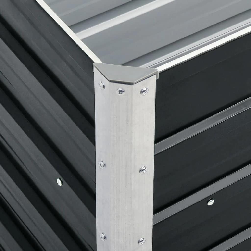 Arriate de jardín de acero galvanizado antracita 240x40x77 cm