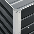 Arriate de jardín de acero galvanizado antracita 240x40x77 cm