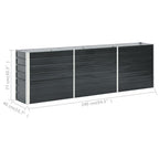 Arriate de jardín de acero galvanizado antracita 240x40x77 cm