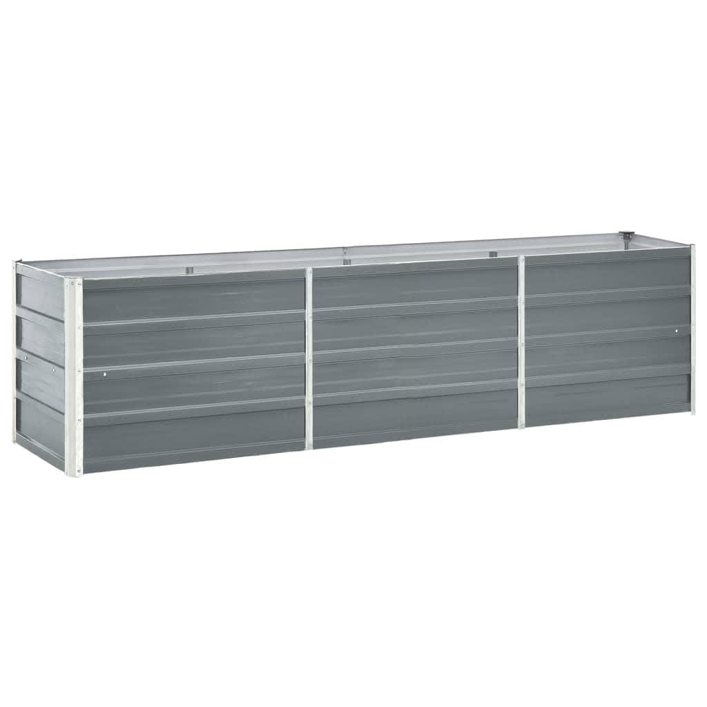 Arriate de acero galvanizado gris 400x80x45 cm