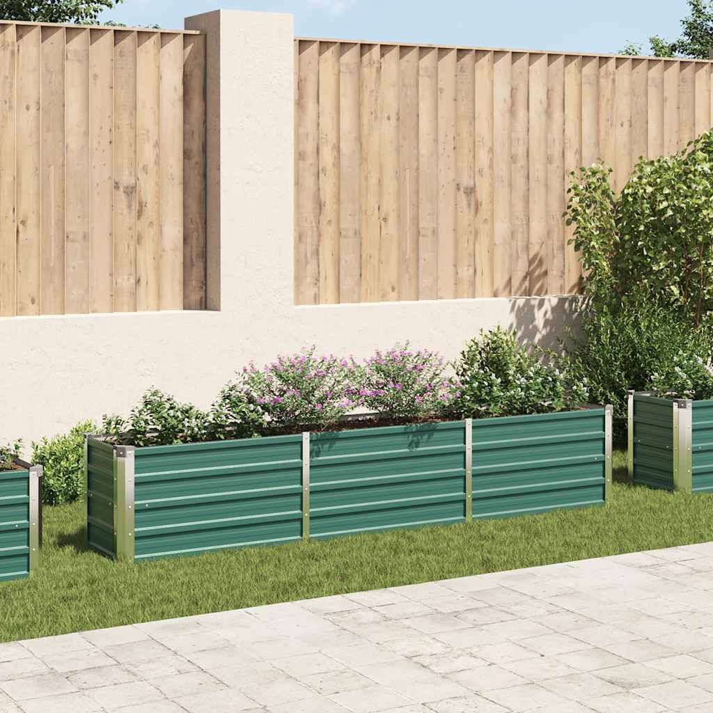 Arriate de acero galvanizado gris 400x80x45 cm