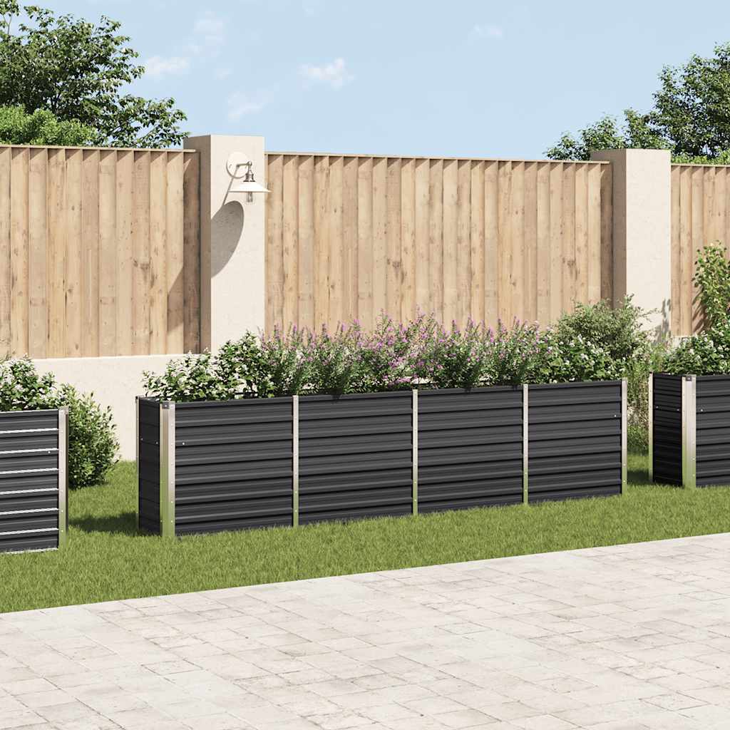 Jardinera elevada 160x80x77 cm acero galvanizado gris