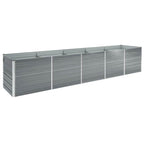 Arriate de acero galvanizado gris 400x80x45 cm