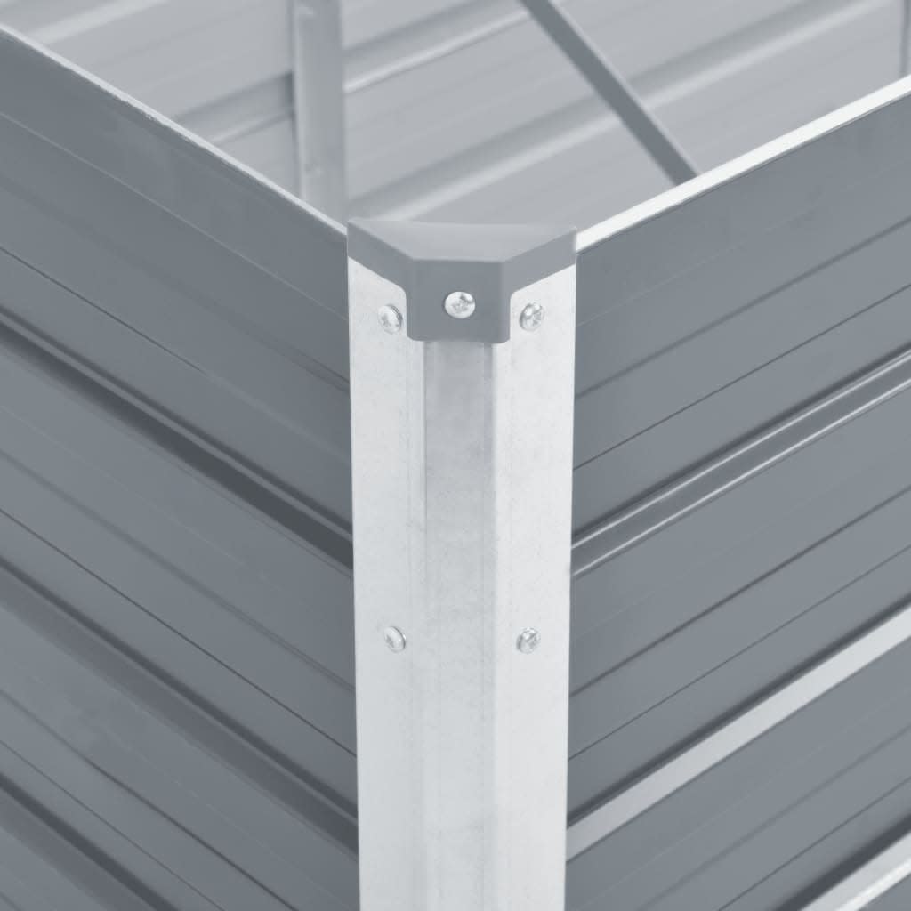 Arriate de acero galvanizado gris 400x80x45 cm