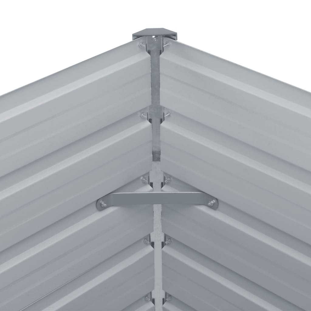 Arriate de acero galvanizado gris 400x80x45 cm