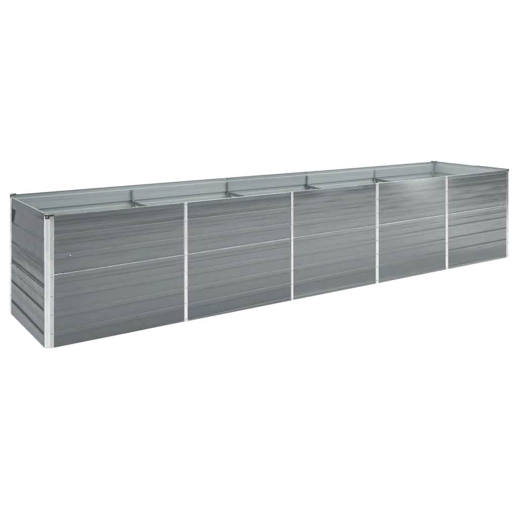 Arriate de acero galvanizado gris 400x80x45 cm