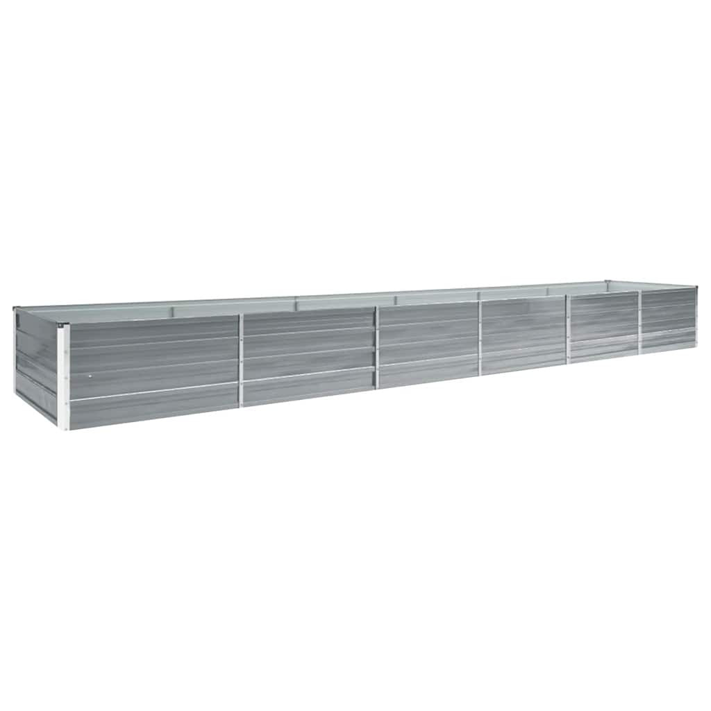 Arriate de acero galvanizado gris 400x80x45 cm
