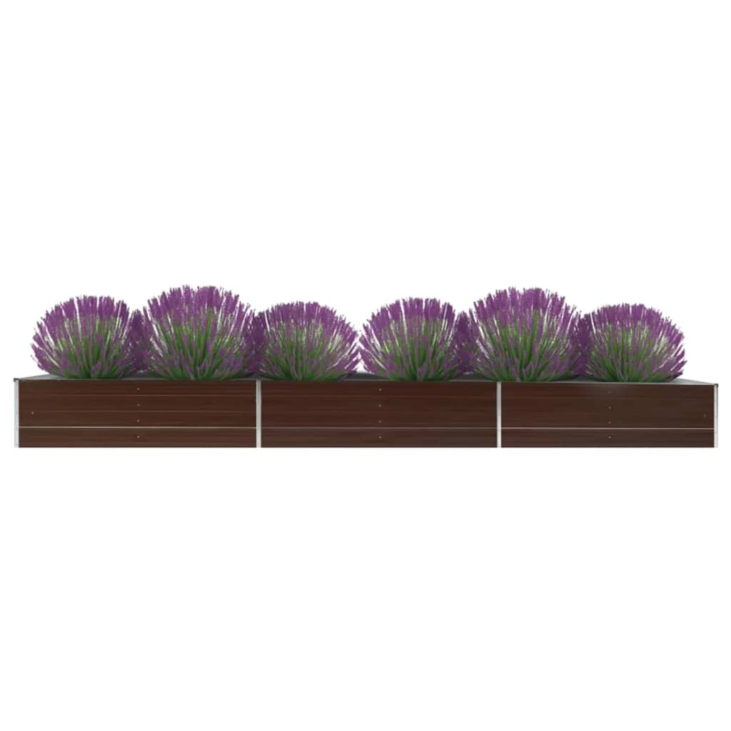 Arriate de acero galvanizado gris 400x80x45 cm