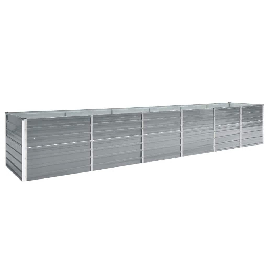 Arriate de acero galvanizado gris 400x80x45 cm