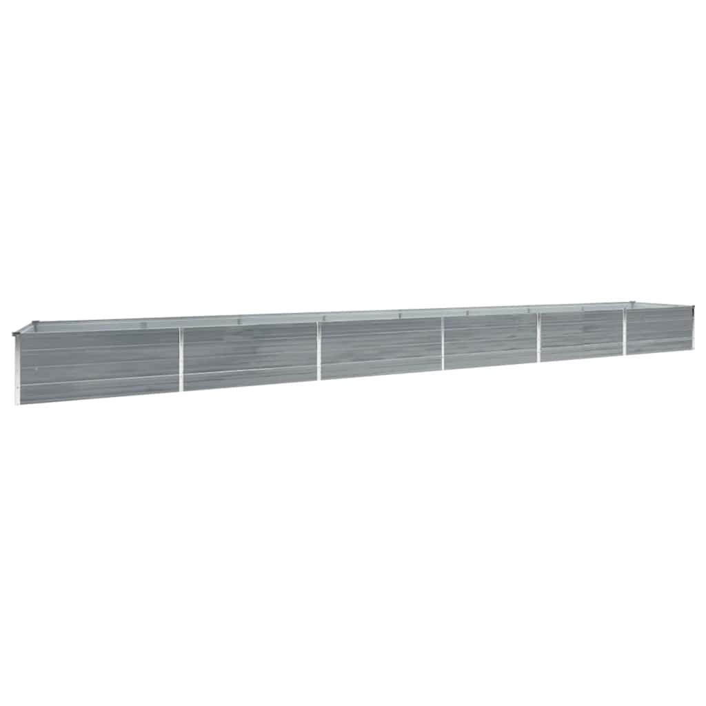 Arriate de acero galvanizado gris 400x80x45 cm
