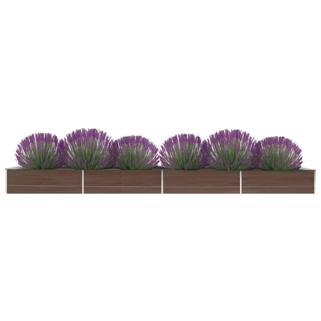 Arriate de acero galvanizado gris 400x80x45 cm