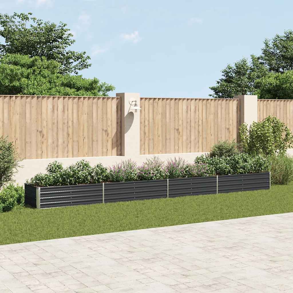 Arriate de acero galvanizado gris 400x80x45 cm