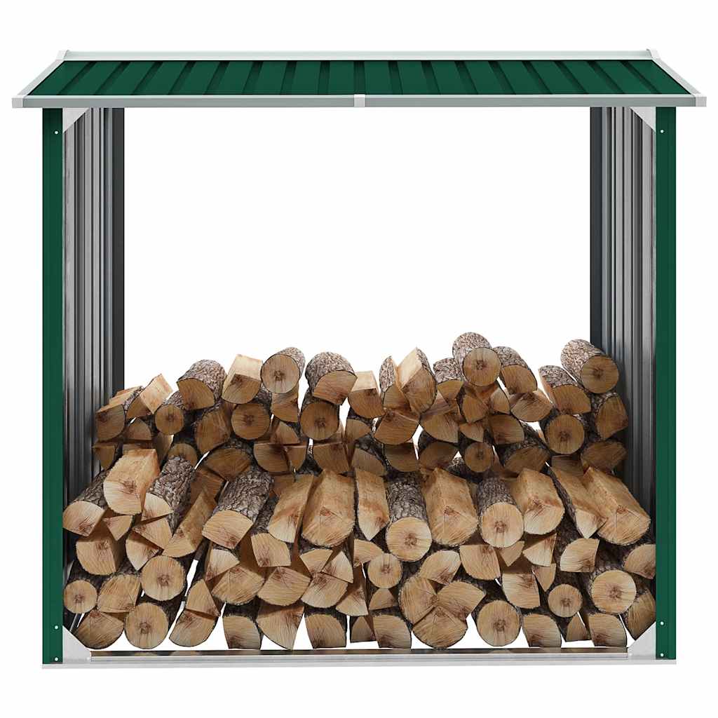 Abrigo de jardim para lenha aço galvanizado cinzento 172x91x154 cm
