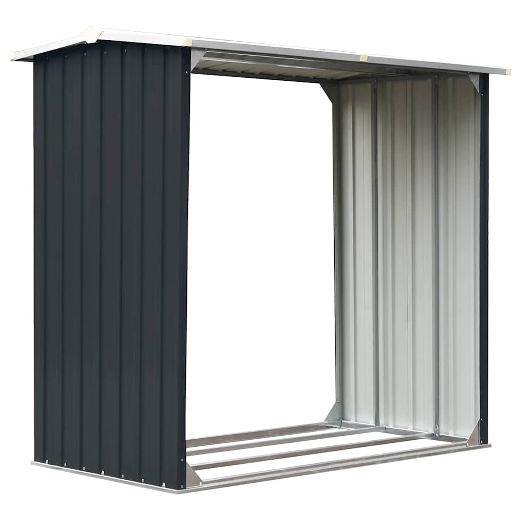 Caseta de jardín para leña acero galvanizado gris 172x91x154 cm