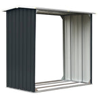 Caseta de jardín para leña acero galvanizado gris 172x91x154 cm