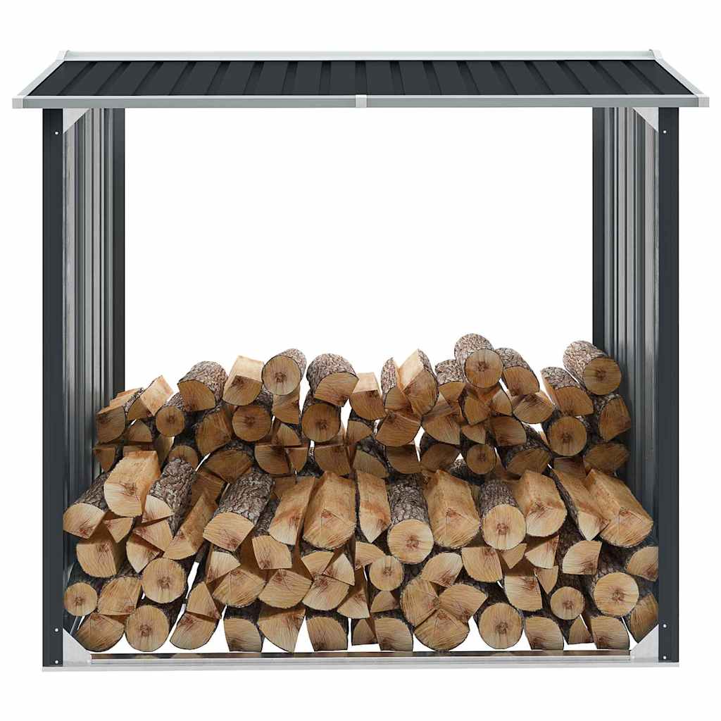 Caseta de jardín para leña acero galvanizado gris 172x91x154 cm