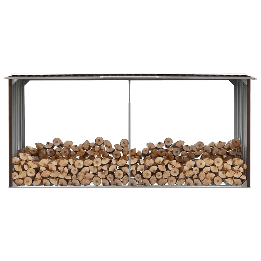 Abrigo para lenha em aço galvanizado antracite 330x92x153 cm