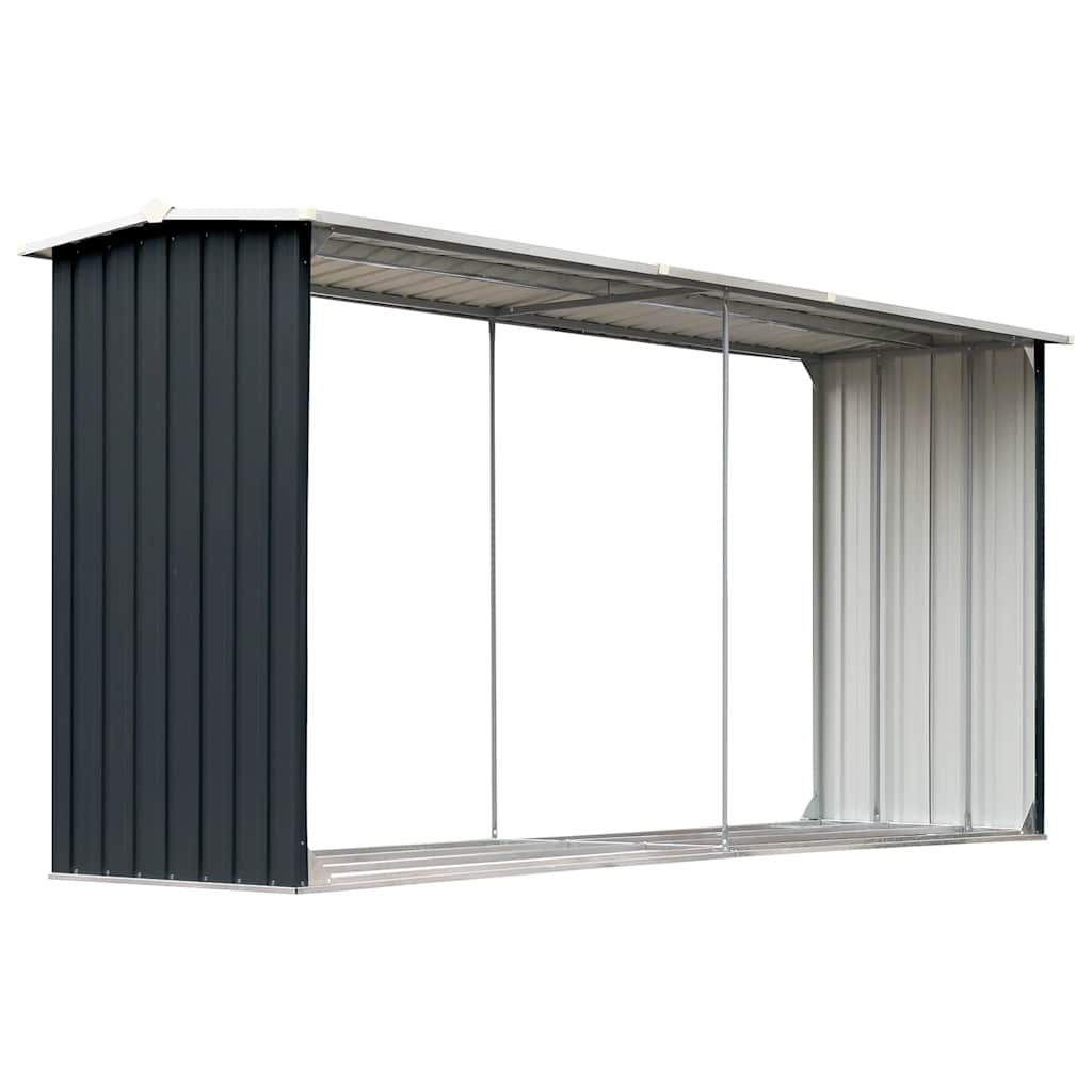 Casetilla para leña acero galvanizado antracita 330x92x153 cm