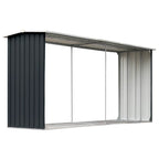 Casetilla para leña acero galvanizado antracita 330x92x153 cm