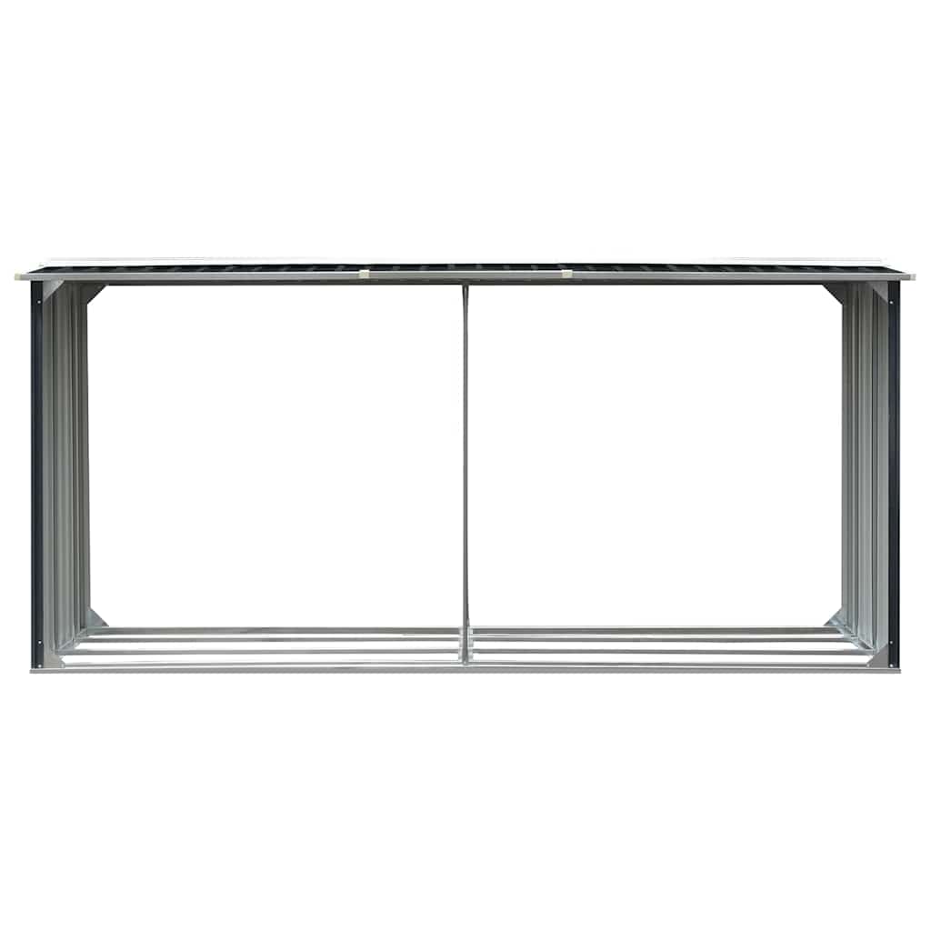 Casetilla para leña acero galvanizado antracita 330x92x153 cm