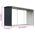 Casetilla para leña acero galvanizado antracita 330x92x153 cm