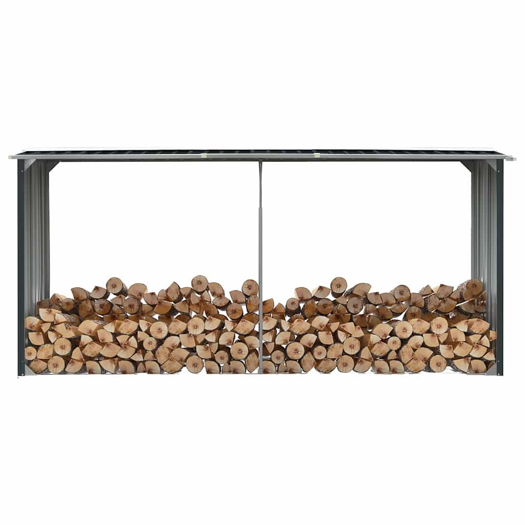 Casetilla para leña acero galvanizado antracita 330x92x153 cm