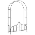 Arco de jardín con puerta hierro negro 138x40x238 cm