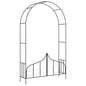Garden arch with gate black iron 138x40x238 cm