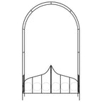 Arco de jardín con puerta hierro negro 138x40x238 cm
