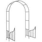 Arco de jardín con puerta hierro negro 138x40x238 cm