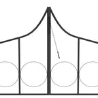 Arco de jardín con puerta hierro negro 138x40x238 cm