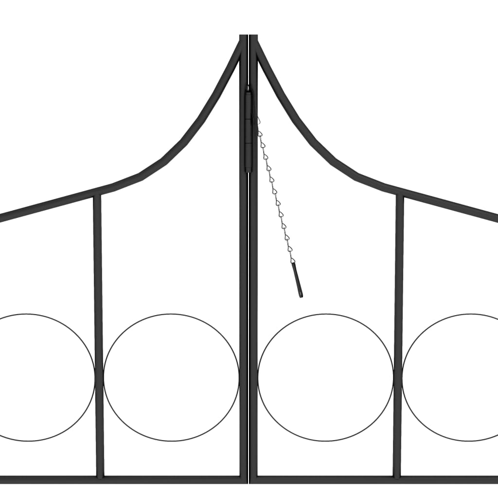Arco de jardín con puerta hierro negro 138x40x238 cm