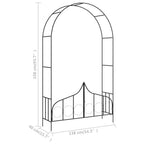 Arco de jardín con puerta hierro negro 138x40x238 cm