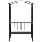 Arco de jardín con banco hierro negro 128x50x207 cm