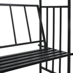 Arco de jardín con banco hierro negro 128x50x207 cm