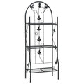 Estante para macetas 3 niveles hierro negro 52x28x128 cm