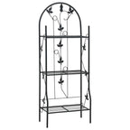 Estante para macetas 3 niveles hierro negro 52x28x128 cm