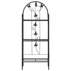 Estante para macetas 3 niveles hierro negro 52x28x128 cm