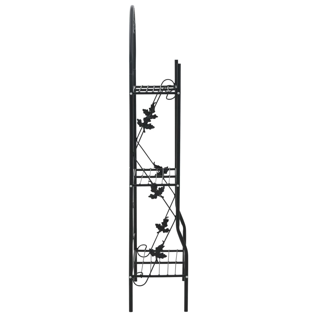 Estante para macetas 3 niveles hierro negro 52x28x128 cm