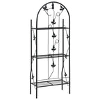 Estante para macetas 3 niveles hierro negro 52x28x128 cm