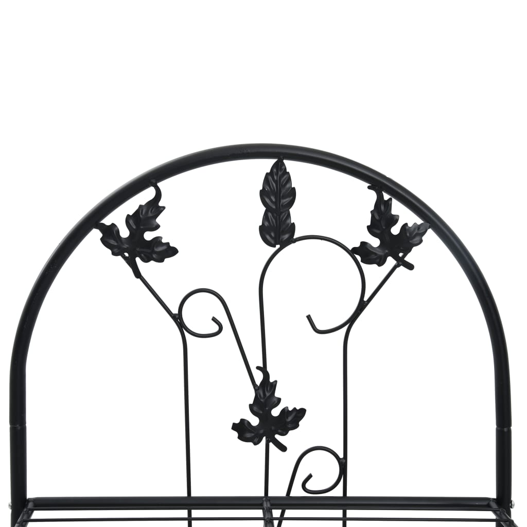 Estante para macetas 3 niveles hierro negro 52x28x128 cm