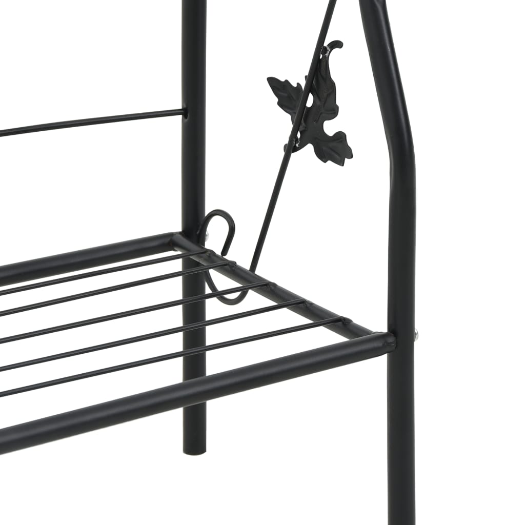 Estante para macetas 3 niveles hierro negro 52x28x128 cm